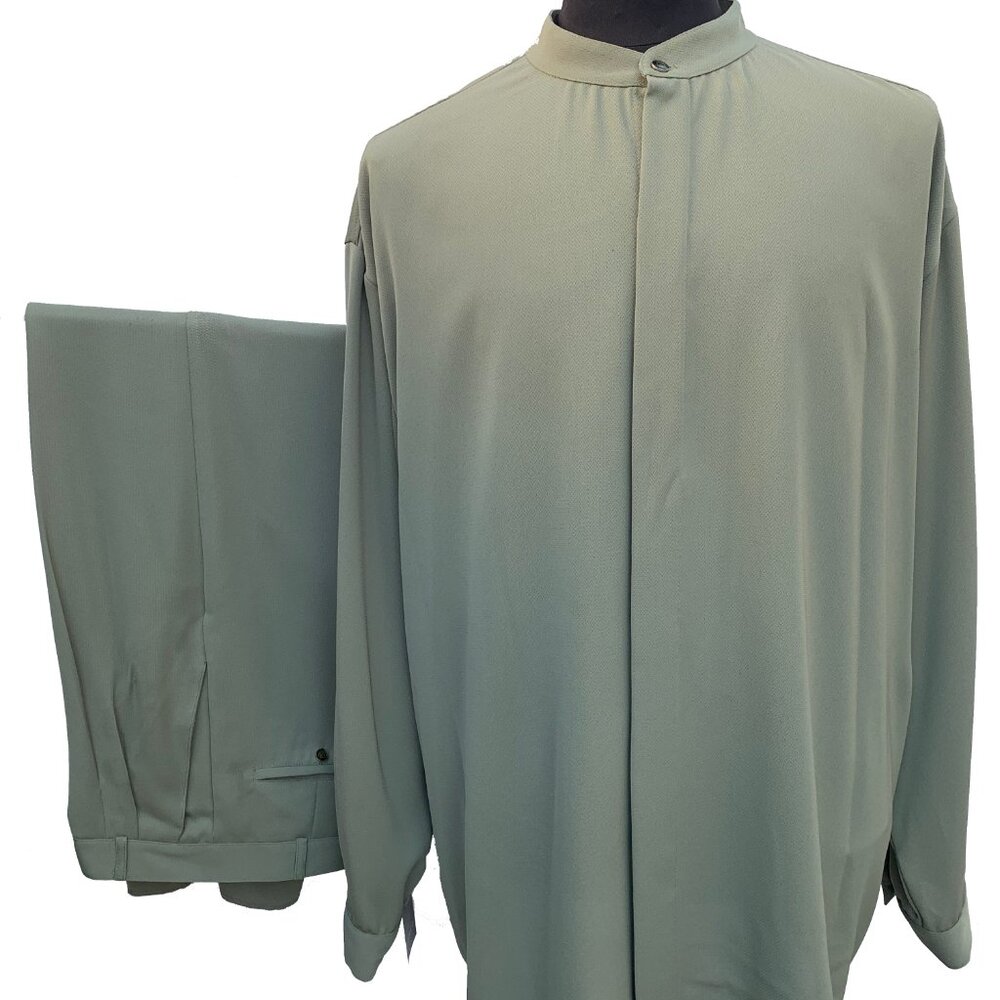 Two-Piece Long Sleeve Casual Set Shirt & Pant 100% Polyester Made in USA